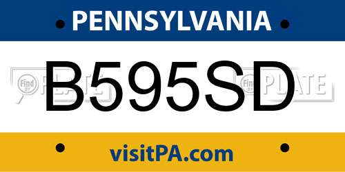 B595SD Pennsylvania License Plate