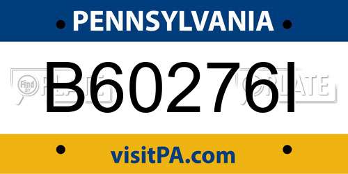 B60276I Pennsylvania License Plate