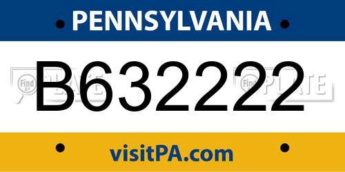 B632222 Pennsylvania License Plate