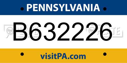 B632226 Pennsylvania License Plate