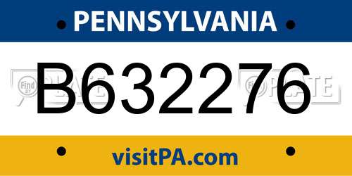 B632276 Pennsylvania License Plate