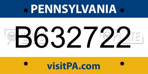 B632722 Pennsylvania License Plate