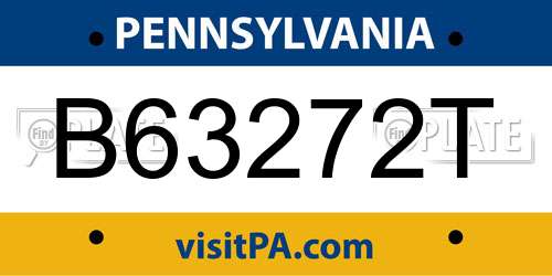 B63272T Pennsylvania License Plate