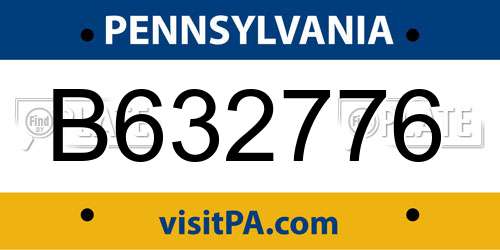 B632776 Pennsylvania License Plate