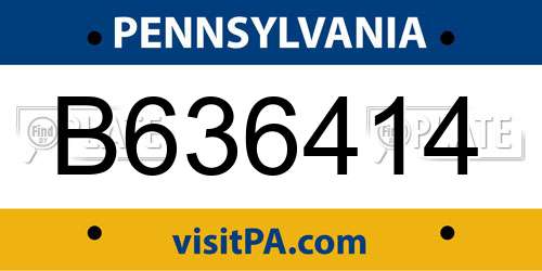 B636414 Pennsylvania License Plate