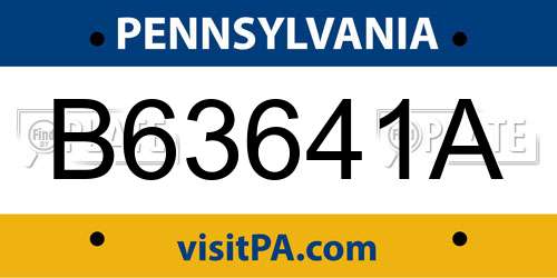 B63641A Pennsylvania License Plate