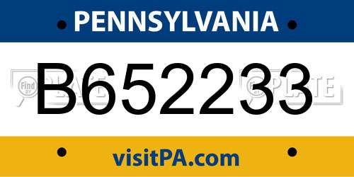 B652233 Pennsylvania License Plate