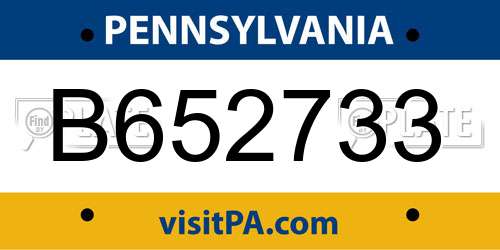 B652733 Pennsylvania License Plate