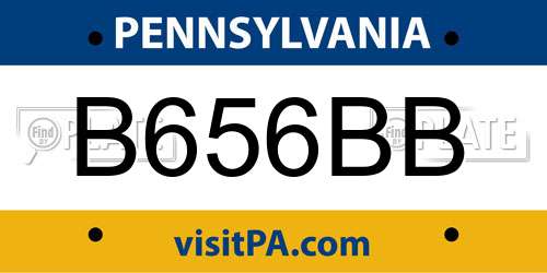 B656BB Pennsylvania License Plate