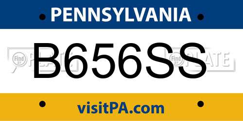 B656SS Pennsylvania License Plate