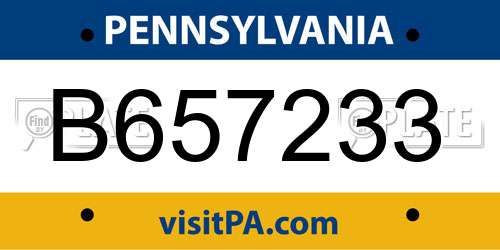 B657233 Pennsylvania License Plate