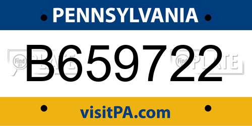B659722 Pennsylvania License Plate
