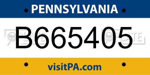 B665405 Pennsylvania License Plate