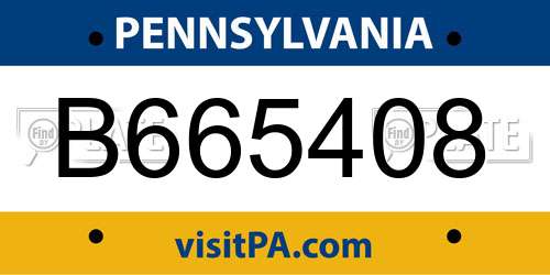 B665408 Pennsylvania License Plate