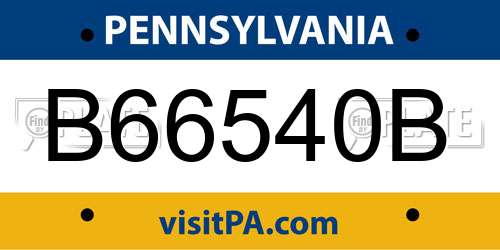 B66540B Pennsylvania License Plate