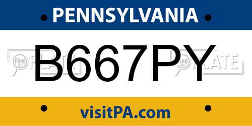 B667PY Pennsylvania License Plate