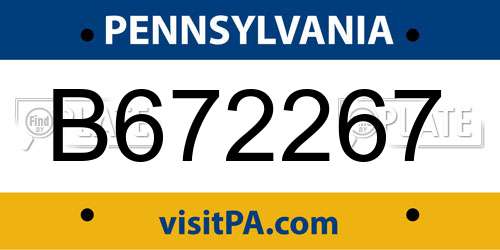 B672267 Pennsylvania License Plate