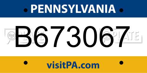 B673067 Pennsylvania License Plate