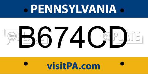 B674CD Pennsylvania License Plate