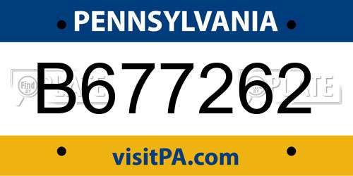 B677262 Pennsylvania License Plate