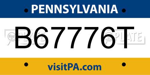 B67776T Pennsylvania License Plate