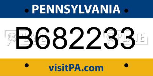 B682233 Pennsylvania License Plate