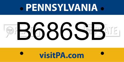 B686SB Pennsylvania License Plate