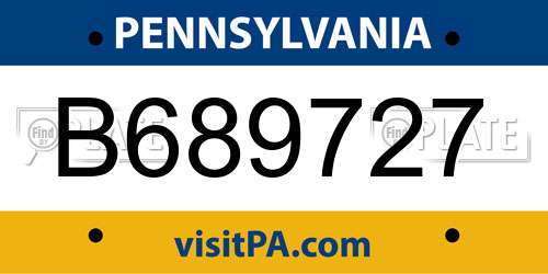 B689727 Pennsylvania License Plate