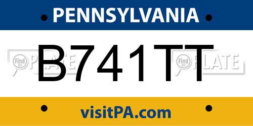 B741TT Pennsylvania License Plate