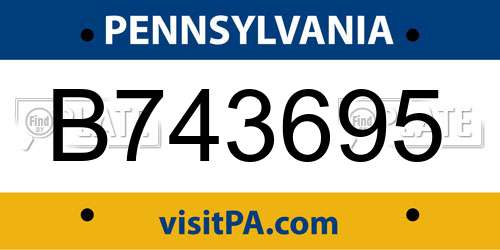 B743695 Pennsylvania License Plate
