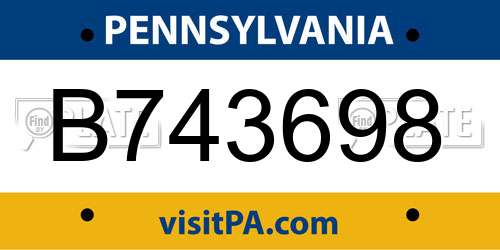 B743698 Pennsylvania License Plate
