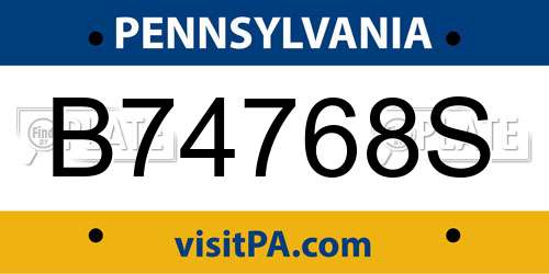 B74768S Pennsylvania License Plate