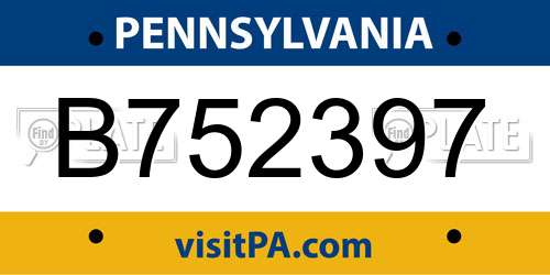 B752397 Pennsylvania License Plate