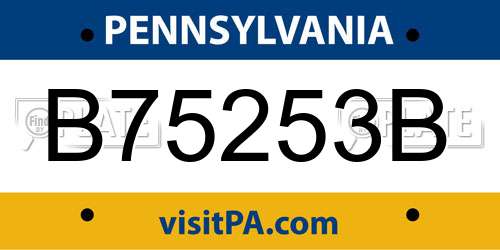 B75253B Pennsylvania License Plate
