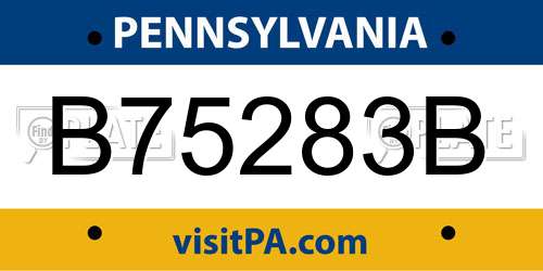 B75283B Pennsylvania License Plate