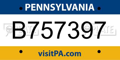 B757397 Pennsylvania License Plate