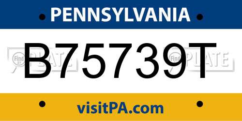 B75739T Pennsylvania License Plate