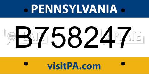 B758247 Pennsylvania License Plate