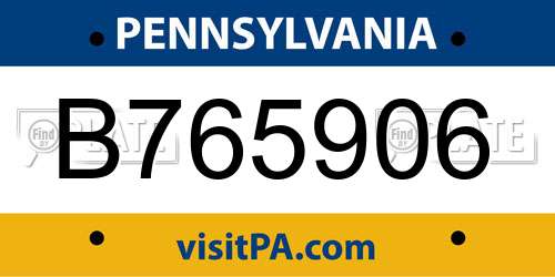 B765906 Pennsylvania License Plate