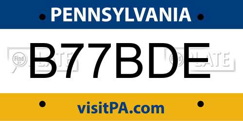 B77BDE Pennsylvania License Plate