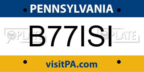 B77ISI Pennsylvania License Plate