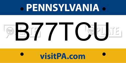 B77TCU Pennsylvania License Plate