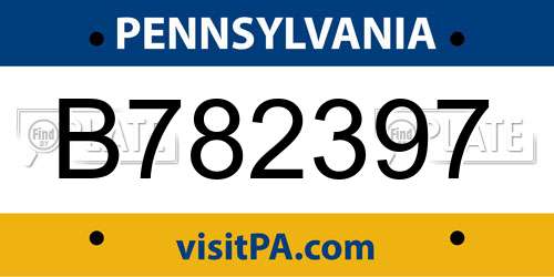 B782397 Pennsylvania License Plate
