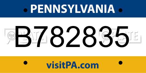B782835 Pennsylvania License Plate