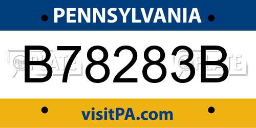 B78283B Pennsylvania License Plate