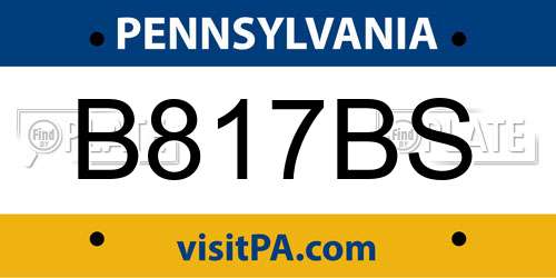 B817BS Pennsylvania License Plate