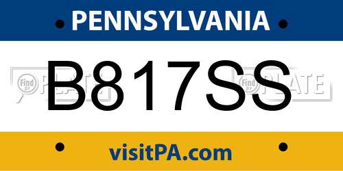 B817SS Pennsylvania License Plate