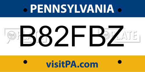B82FBZ Pennsylvania License Plate