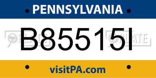 B85515I Pennsylvania License Plate