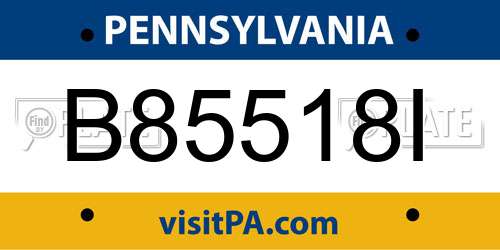 B85518I Pennsylvania License Plate